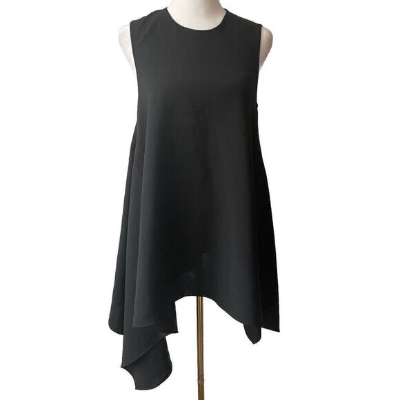 LAFAYETTE 148 New York Asymmetric Blouse in Black Size XS - Picture 3 of 4
